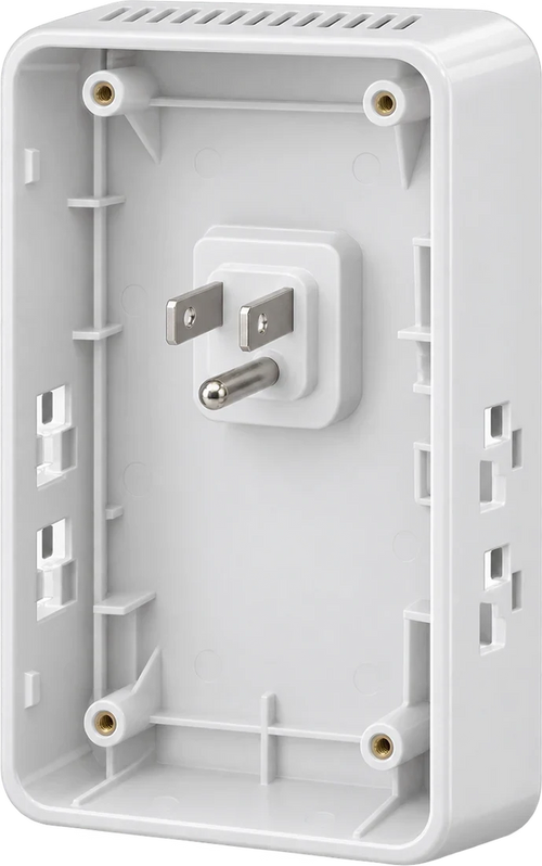 SipWatt surge protector — rear view showing the grounded 3-prong plug